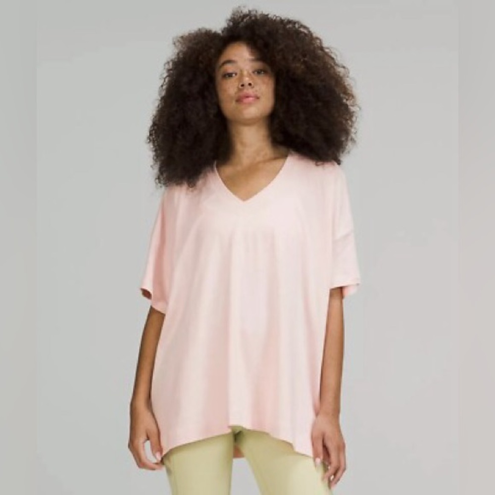 Lululemon Side Tie V-Neck Tee Pink Mist